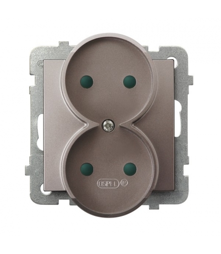 IMPRESJA GP-2YRP/m/23 Gniazdo podwójne z przesłonami torów prądowych, TYTAN