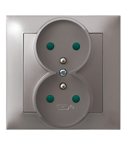 IMPRESJA GP-2YZP/23 Gniazdo podwójne z uziemieniem z przesłonami torów prądowych, TYTAN