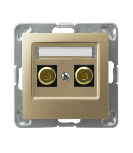 IMPRESJA GGN-1Y/m/28 Gniazdo głośnikowe pojedyncze , ZŁOTY METALIK