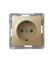 IMPRESJA GP-1YSP/m/28 Gniazdo pojedyncze z uziemieniem schuko z przesłonami torów prądowych, ZŁOTY METALIK
