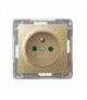 IMPRESJA GP-1YZP/m/28 Gniazdo pojedyncze z uziemieniem z przesłonami torów prądowych, ZŁOTY METALIK