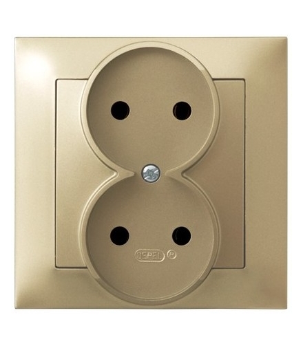 IMPRESJA GP-2Y/28 Gniazdo podwójne , ZŁOTY METALIK