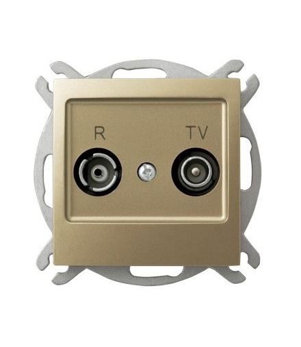 IMPRESJA GPA-14YP/m/28 Gniazdo RTV przelotowe 14-dB , ZŁOTY METALIK