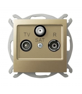 IMPRESJA GPA-YSP/m/28 Gniazdo RTV-SAT przelotowe , ZŁOTY METALIK