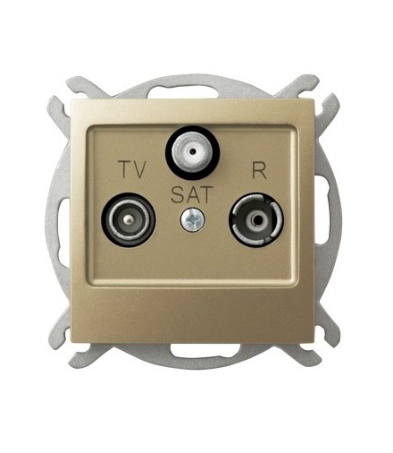 IMPRESJA GPA-YSP/m/28 Gniazdo RTV-SAT przelotowe , ZŁOTY METALIK