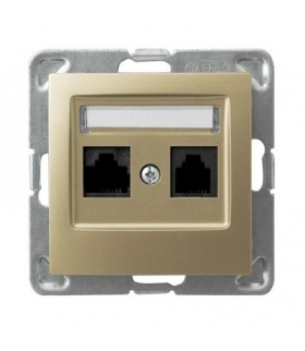 IMPRESJA GPK-2Y/K/m/28 Gniazdo komputerowe podwójne, kat. 5e MMC, ZŁOTY METALIK