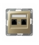 IMPRESJA GPK-2Y/K/m/28 Gniazdo komputerowe podwójne, kat. 5e MMC, ZŁOTY METALIK