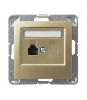 IMPRESJA GPT-1Y/m/28 Gniazdo telefoniczne pojedyncze , ZŁOTY METALIK