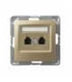 IMPRESJA GPT-2YN/m/28 Gniazdo telefoniczne podwójne niezależne, ZŁOTY METALIK