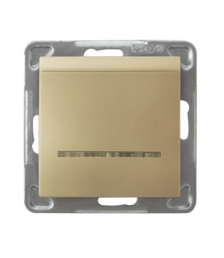 IMPRESJA ŁP-15YS/m/28 Łącznik hotelowy z podświetleniem niebieskim, ZŁOTY METALIK