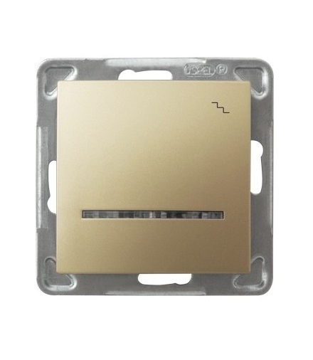 IMPRESJA ŁP-3YS/m/28 Łącznik schodowy z podświetleniem niebieskim, ZŁOTY METALIK