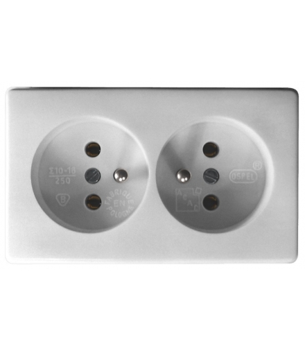 KAPPA GW-2KZ/00 Gniazdo podwójne z uziemieniem , BIAŁY