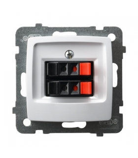 KARO GG-2S/m/00 Gniazdo głośnikowe podwójne , BIAŁY