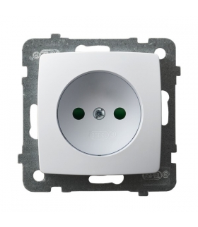 KARO GP-1SP/m/00 Gniazdo pojedyncze z przesłonami torów prądowych, BIAŁY