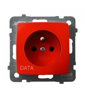 KARO GP-1SZD/m/00 Gniazdo pojedyncze z uziemieniem DATA , BIAŁY