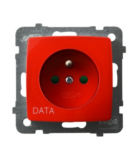 KARO GP-1SZDP/m/00 Gniazdo pojedyncze z uziemieniem DATA z przesłonami torów prądowych, BIAŁY