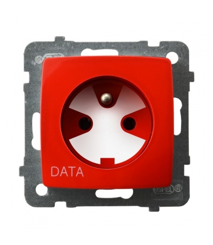 KARO GP-1SZK/m/00 Gniazdo pojedyncze z uziemieniem DATA z kluczem uprawniającym, BIAŁY