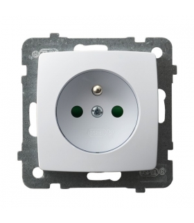 KARO GP-1SZP/m/00 Gniazdo pojedyncze z uziemieniem z przesłonami torów prądowych, BIAŁY