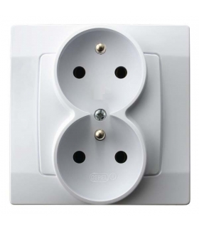 KARO GP-2SC/00 Gniazdo podwójne z uziemieniem z funkcją niezamienności faz, BIAŁY