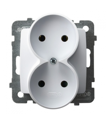 KARO GP-2SR/m/00 Gniazdo podwójne , BIAŁY