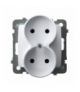 KARO GP-2SR/m/00 Gniazdo podwójne , BIAŁY