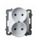 KARO GP-2SRP/m/00 Gniazdo podwójne z przesłonami torów prądowych, BIAŁY