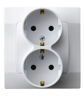 KARO GP-2SS/00 Gniazdo podwójne z uziemieniem schuko , BIAŁY