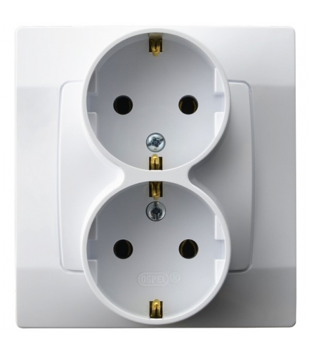 KARO GP-2SS/00 Gniazdo podwójne z uziemieniem schuko , BIAŁY