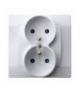 KARO GP-2SZP/00 Gniazdo podwójne z uziemieniem z przesłonami torów prądowych, BIAŁY