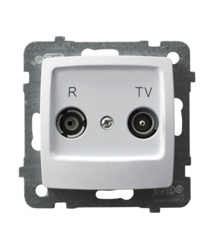 KARO GPA-10SP/m/00 Gniazdo RTV przelotowe 10-dB , BIAŁY