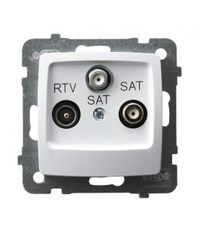 KARO GPA-S2S/m/00 Gniazdo RTV-SAT z dwoma wyjściami SAT , BIAŁY