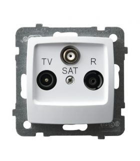 KARO GPA-SSP/m/00 Gniazdo RTV-SAT przelotowe , BIAŁY