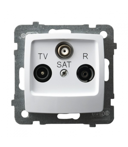 KARO GPA-SSP/m/00 Gniazdo RTV-SAT przelotowe , BIAŁY