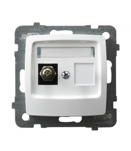 KARO GPE-1S/m/00 Gniazdo ekwipotencjalne pojedyncze , BIAŁY