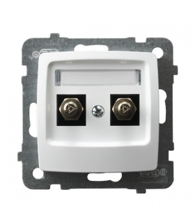KARO GPE-2S/m/00 Gniazdo ekwipotencjalne podwójne , BIAŁY