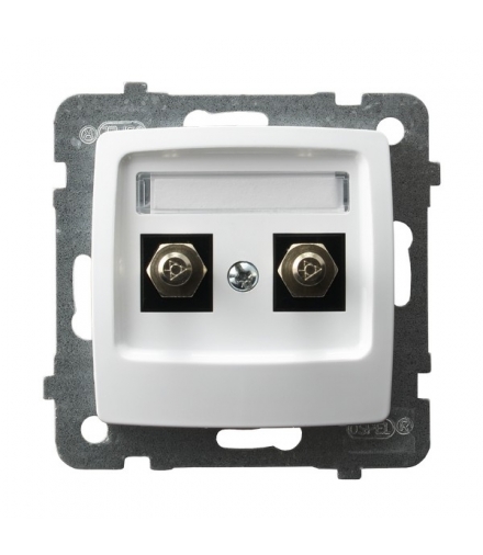 KARO GPE-2S/m/00 Gniazdo ekwipotencjalne podwójne , BIAŁY