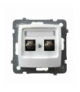 KARO GPE-2S/m/00 Gniazdo ekwipotencjalne podwójne , BIAŁY