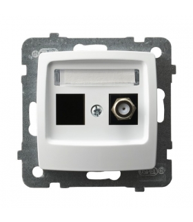 KARO GPKA-S/K/m/00 Gniazdo komputerowo-antenowe , BIAŁY