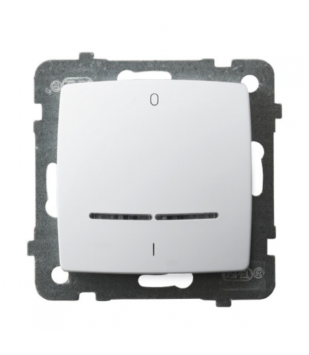 KARO ŁP-11SS/m/00 Łącznik dwubiegunowy z podświetleniem pomarańczowym, BIAŁY