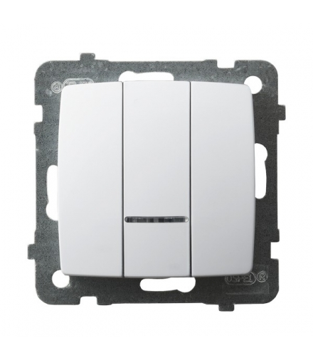 KARO ŁP-13SS/m/00 Łącznik potrójny z podświetleniem pomarańczowym, BIAŁY