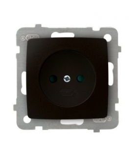 KARO GP-1SP/m/40 Gniazdo pojedyncze z przesłonami torów prądowych, CZEKOLADOWY METAL