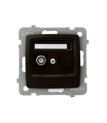 KARO GPA-1SF/m/40 Gniazdo antenowe typu F pojedyncze , CZEKOLADOWY METAL