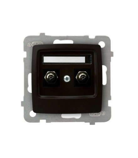 KARO GPE-2S/m/40 Gniazdo ekwipotencjalne podwójne , CZEKOLADOWY METAL