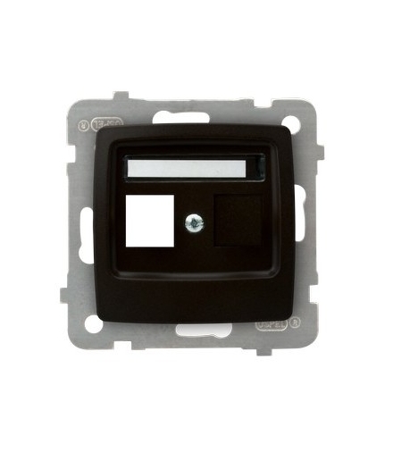 KARO GPK-1S/p/40 Obudowa gniazda pojedynczego typu Keyston prosta, CZEKOLADOWY METAL