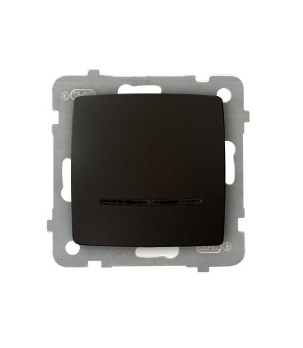 KARO ŁP-12SS/m/40 Łącznik kontrolny z podświetleniem niebieskim, CZEKOLADOWY METAL