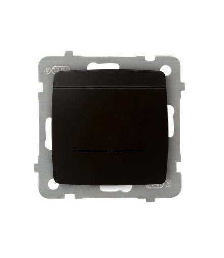 KARO ŁP-15SS/m/40 Łącznik hotelowy z podświetleniem niebieskim, CZEKOLADOWY METAL