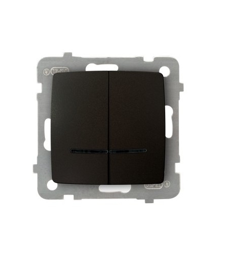 KARO ŁP-2SS/m/40Łącznik podwójny (świecznikowy) z podświetleniem niebieskim, CZEKOLADOWY METAL