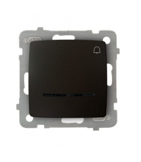 KARO ŁP-6SS/m/40 Łącznik zwierny "dzwonek" z podświetleniem niebieskim, CZEKOLADOWY METAL