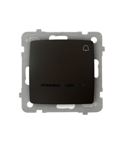 KARO ŁP-6SS/m/40 Łącznik zwierny "dzwonek" z podświetleniem niebieskim, CZEKOLADOWY METAL