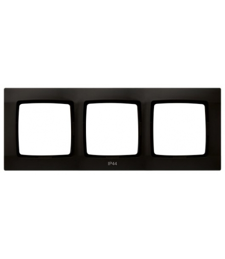 KARO RH-3S/40 Ramka potrójna do łączników IP-44 , CZEKOLADOWY METAL